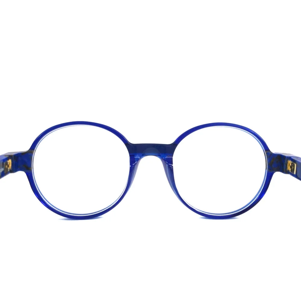 Etnia Barcelona Eyeglasses Frames CHROMA N40 BL Royal Blue Round 48-20-140